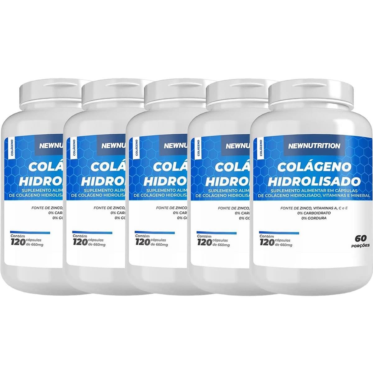 Kit 5X Col�geno Hidrolisado - 120 C�psulas - NewNutrition