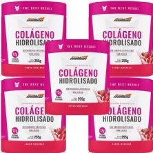 Kit 5X Col�geno Hidrolisado - 255g Morango - New Millen