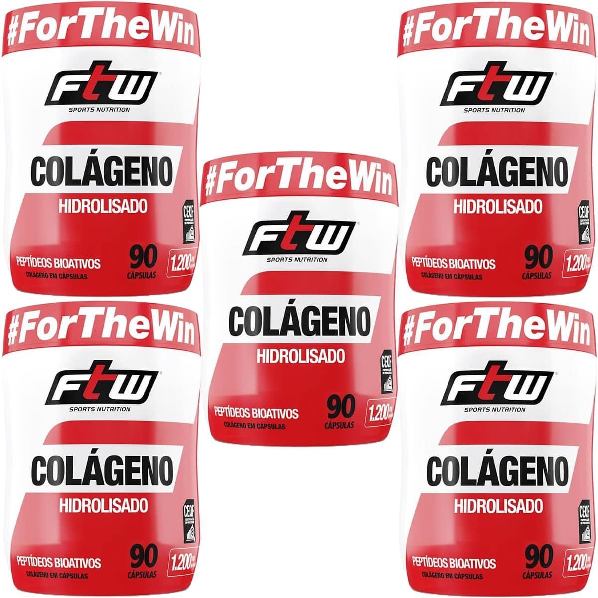 Kit 5X Colageno Hidrolisado - 90 C�psulas - FTW