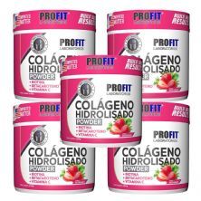 Kit 5X Col�geno Hidrolisado + Biotina - 150g Morango - Profit
