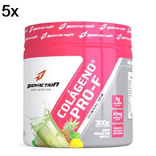 Kit 5X Col�geno Hidrolisado Clinical Skin - 300g Abacaxi com Hortel� - BodyAction