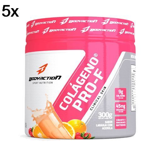 Kit 5X Col�geno Hidrolisado Clinical Skin - 300g Laranja com Acerola - BodyAction