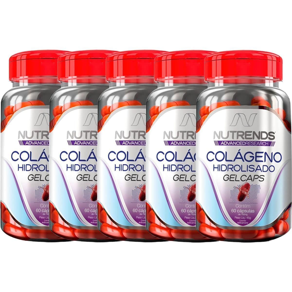 Kit 5X Col�geno Hidrolisado Gel Caps - 60 C�psulas - Nutrends