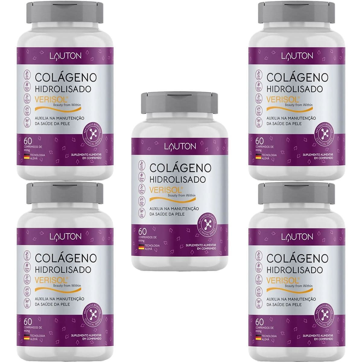 Kit 5X Col�geno Hidrolisado Verisol - 60 Comprimidos -  Lauton Nutrition