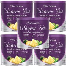Kit 5X Col�geno Skin - 200g Abacaxi com Hortel� - Sanavita