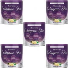Kit 5X Col�geno Skin - 300g Abacaxi com Hortel� - Sanavita