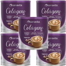 Kit 5X Col�geno Skin - 300g Cappuccino - Sanavita