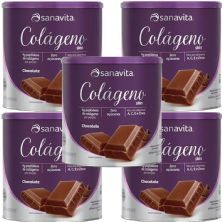 Kit 5X Col�geno Skin - 300g Chocolate - Sanavita