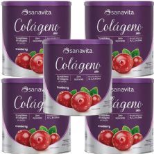 Kit 5X Col�geno Skin - 300g Cranberry - Sanavita