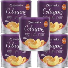 Kit 5X Col�geno Skin - 300g Frutas Amarelas - Sanavita
