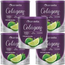 Kit 5X Col�geno Skin - 300g Lim�o com Clorofila - Sanavita
