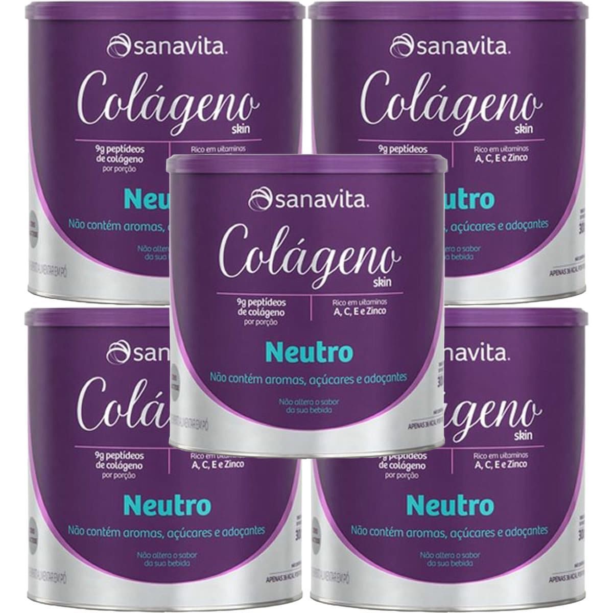 Kit 5X Col�geno Skin - 300g Neutro - Sanavita