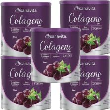 Kit 5X Col�geno Skin - 300g Uva - Sanavita