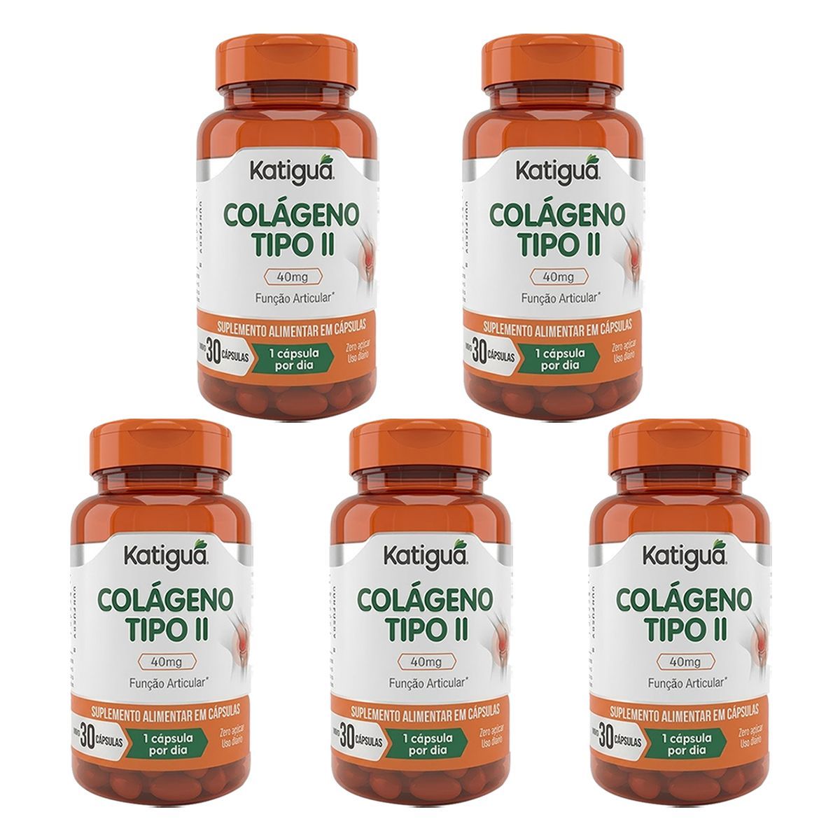 Kit 5X Col�geno Tipo II 40mg - 30 C�psulas - Katigu�