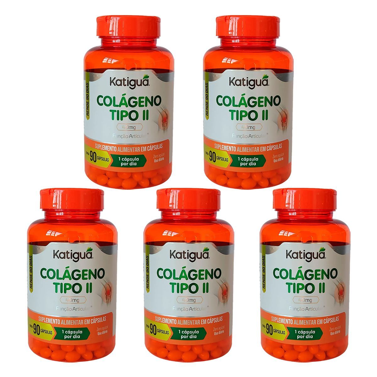 Kit 5X Col�geno Tipo II 40mg - 90 C�psulas - Katigu�