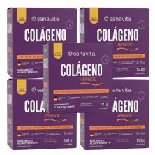 Kit 5X Col�geno Verisol - 30 Sach�s de 5g Frutas Tropicais - Sanavita