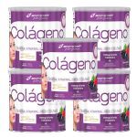 Kit 5X Col�geno Verisol Com Hialur�nico - 200g Frutas Vermelhas - BodyAction