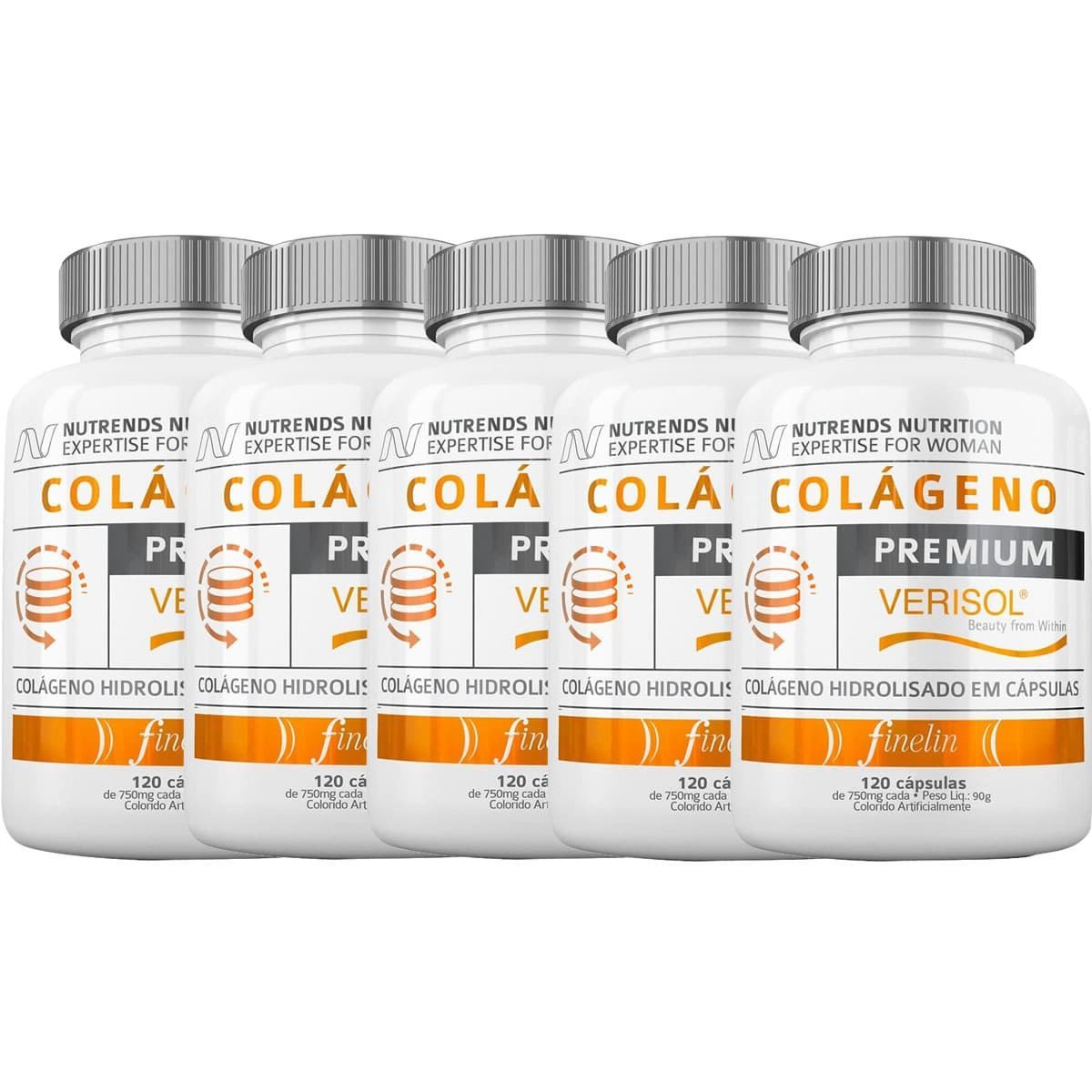 Kit 5X Col�geno Verisol Premium - 120 C�psulas - Nutrends