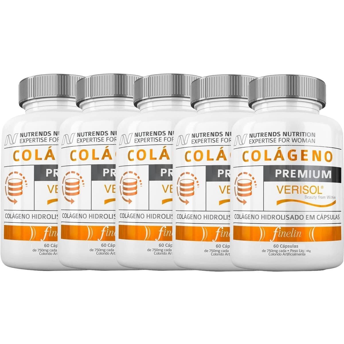 Kit 5X Col�geno Verisol Premium - 60 C�psulas - Nutrends