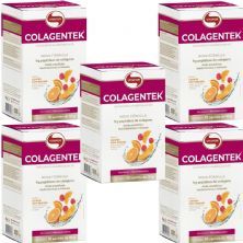 Kit 5X Colagentek - 10 Sach�s 10g Laranja Com Acerola - Vitafor
