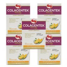 Kit 5X Colagentek Beauty Verisol - 30 Sach�s 3,5g Abacaxi com Hortel� - Vitafor