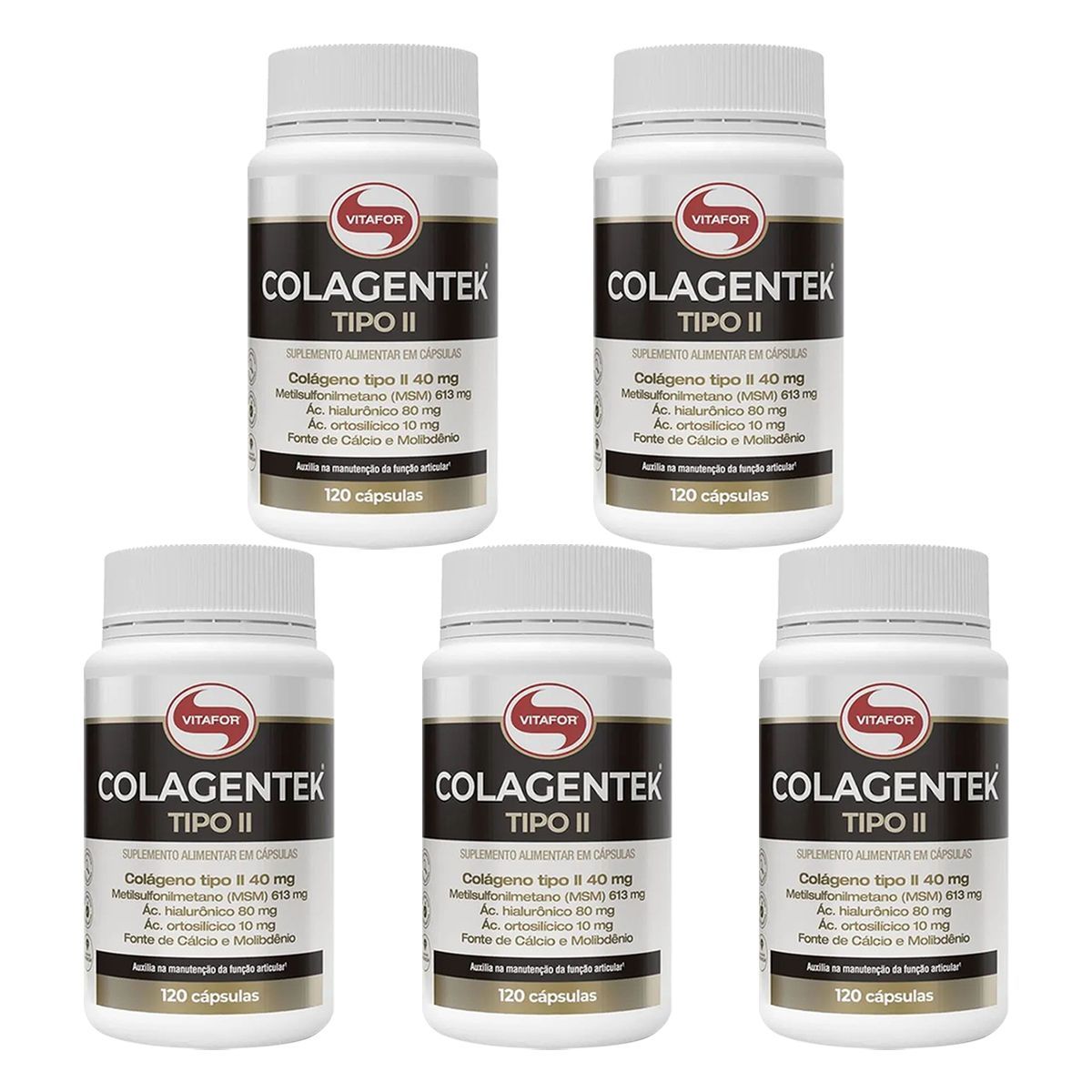 Kit 5X Colagentek Tipo II - 120 C�psulas - Vitafor