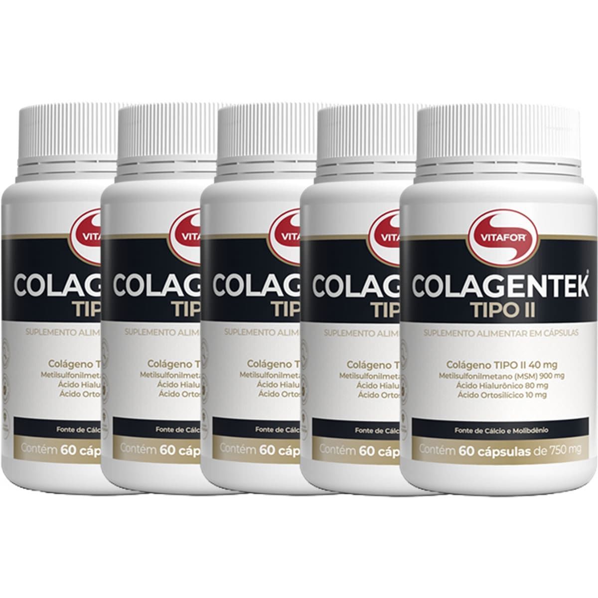 Kit 5X Colagentek Tipo II - 60 C�psulas - Vitafor
