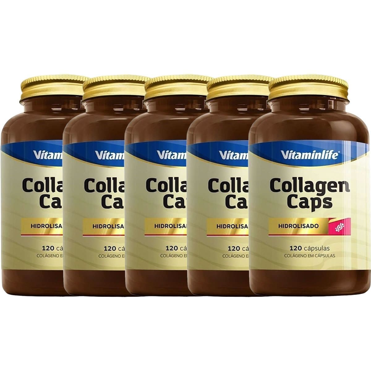Kit 5X Collagen Caps Col�geno - 120 C�psulas - VitaminLife