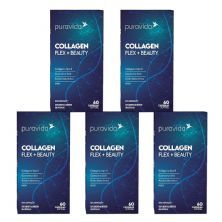 Kit 5X Collagen Flex + Beauty - 60 C�psulas Softgel - Puravida