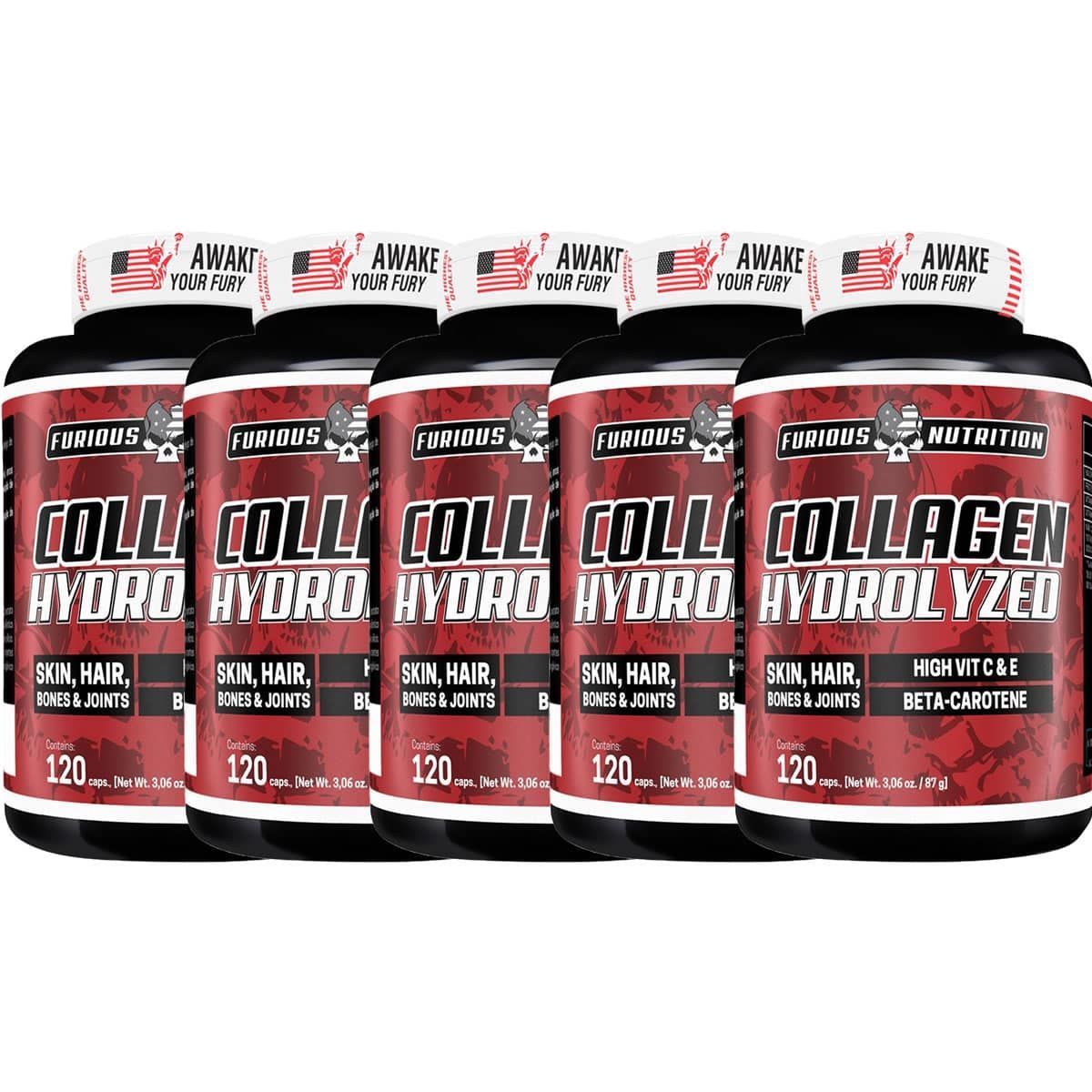 Kit 5X Collagen Hydrolyzed - 120 C�psulas - Furious Nutrition