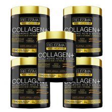 Kit 5X Collagen Plus Belissima - 264g Laranja Com Acerola - Black Skull
