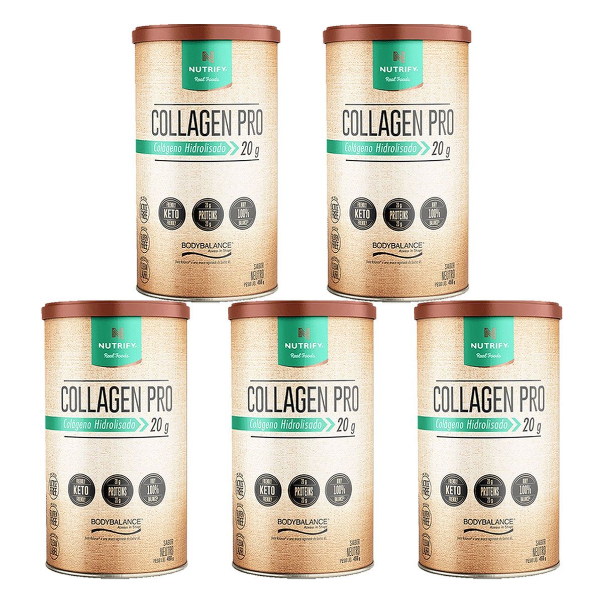 Kit 5X Collagen Pro - 450g Neutro - Nutrify