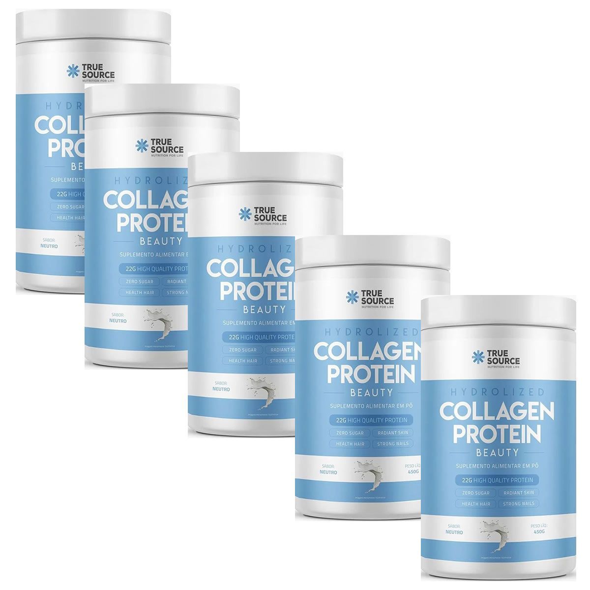 Kit 5X Collagen Protein - 450g Neutro - True Source