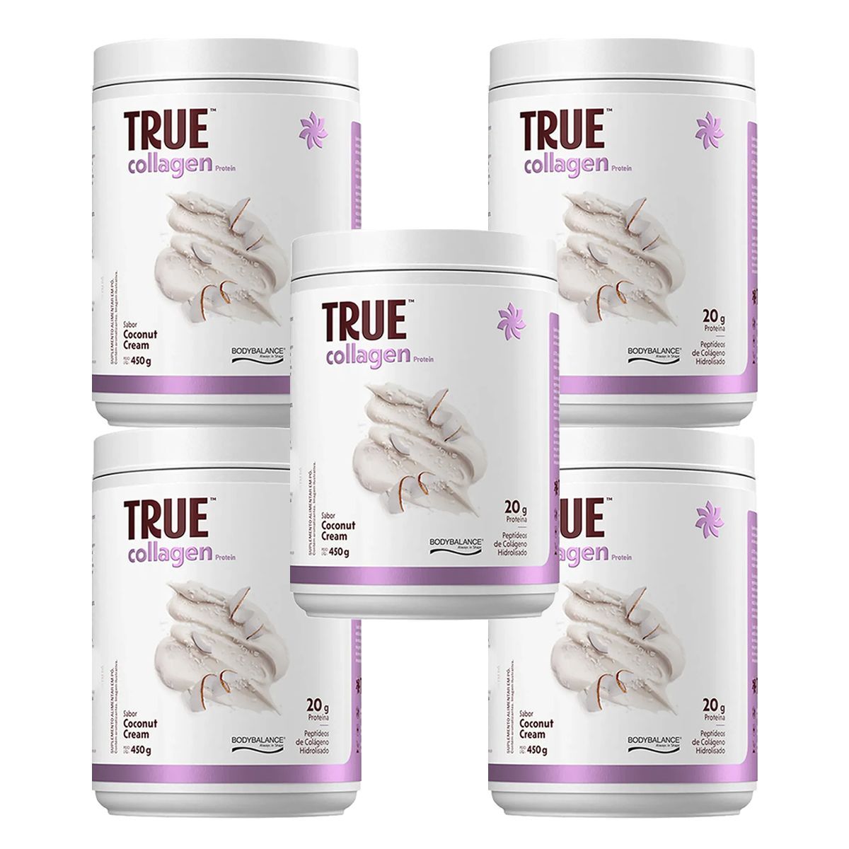 Kit 5X Collagen Protein Bodybalance - 450g Coconut Cream  - True Source