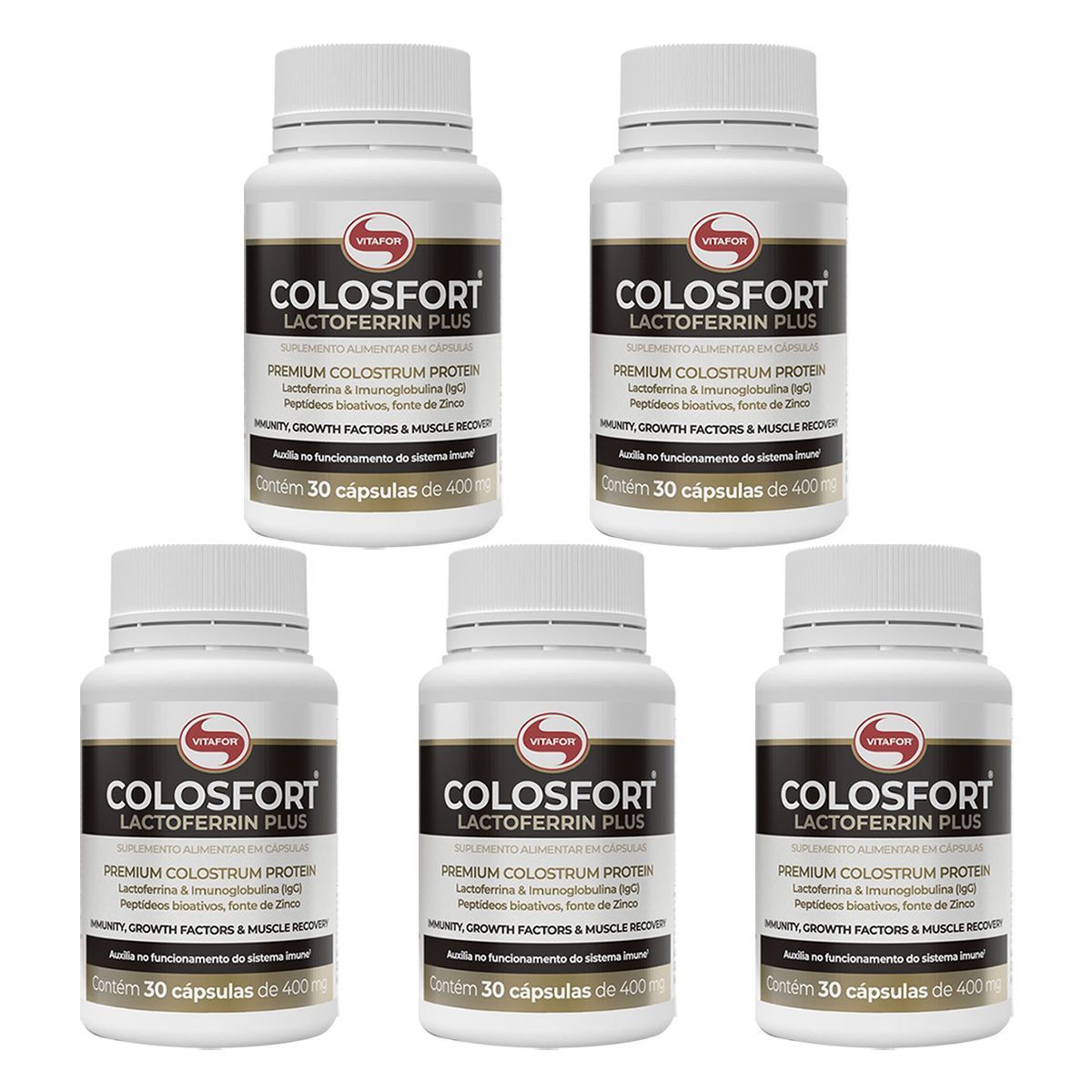 Kit 5X Colosfort Lactoferrin Plus - 30 C�psulas - Vitafor