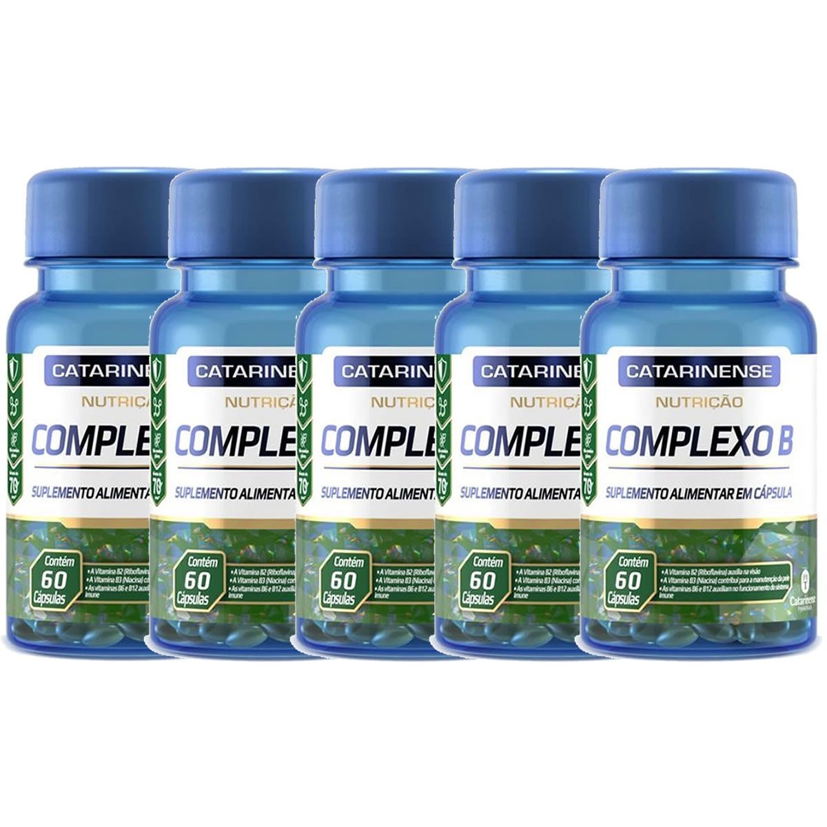 Kit 5X Complexo B - 60 C�psulas - Catarinense Nutri��o
