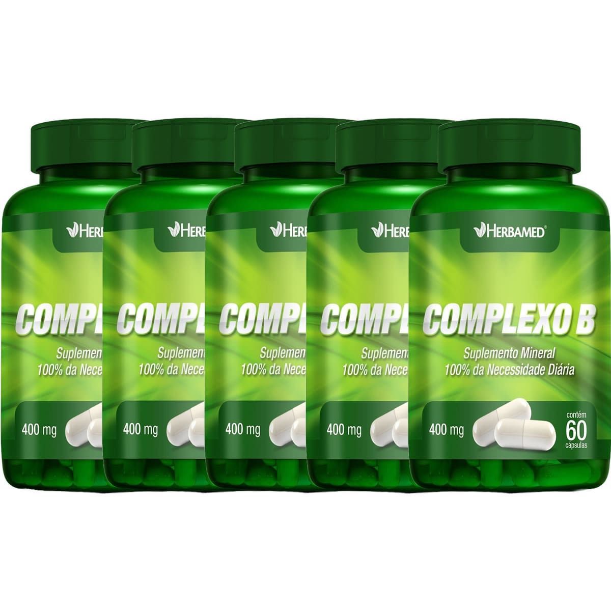 Kit 5X Complexo B. 60 C�psulas - Herbamed
