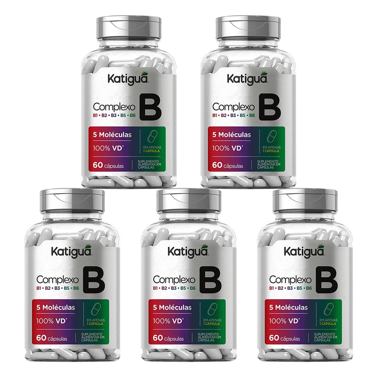 Kit 5X Complexo B - 60 C�psulas - Katigu�