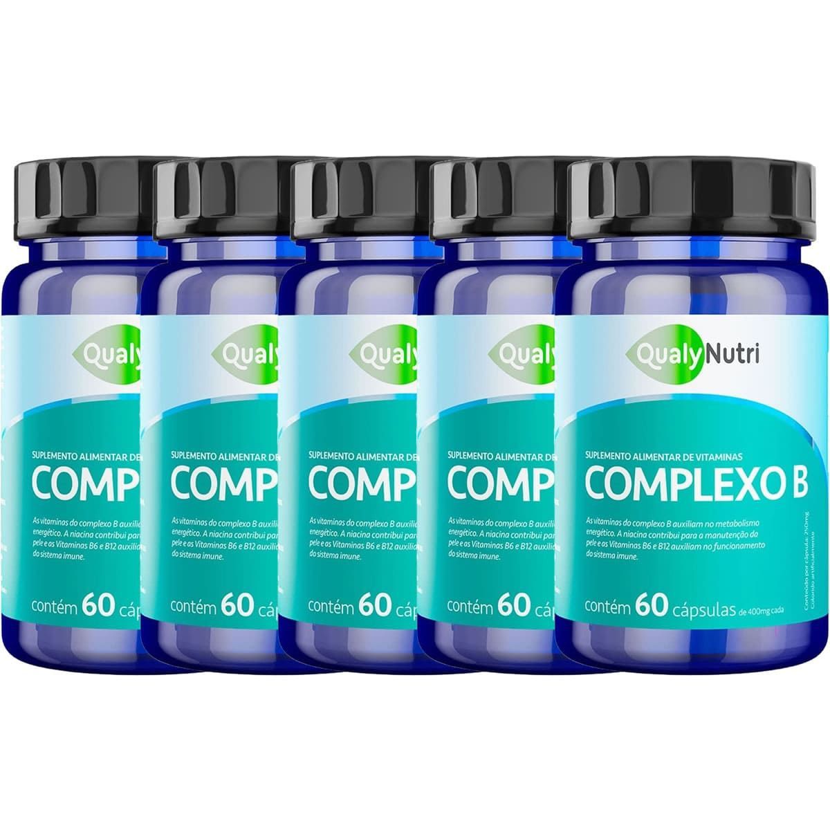 Kit 5X Complexo B - 60 C�psulas - QualyNutri