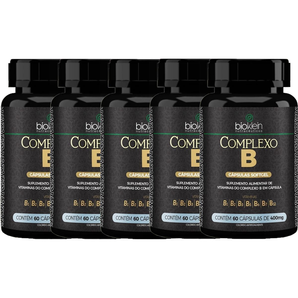Kit 5X Complexo B - 60 C�psulas Softgel  - Bioklein
