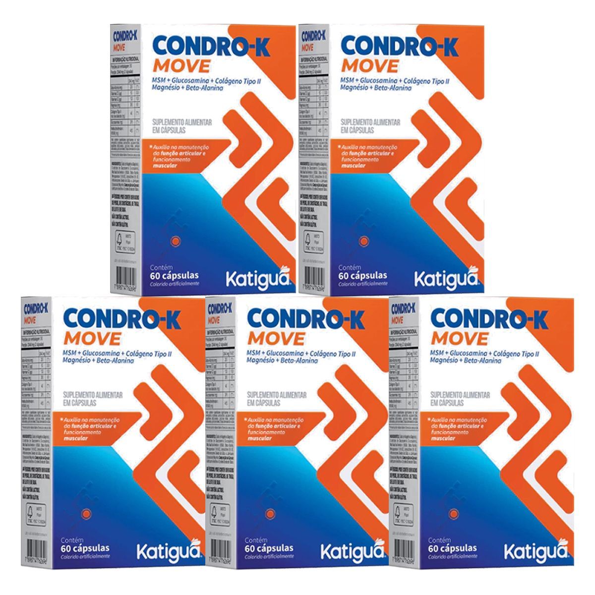 Kit 5X Condro-K Move - 60 C�psulas - Katigu�