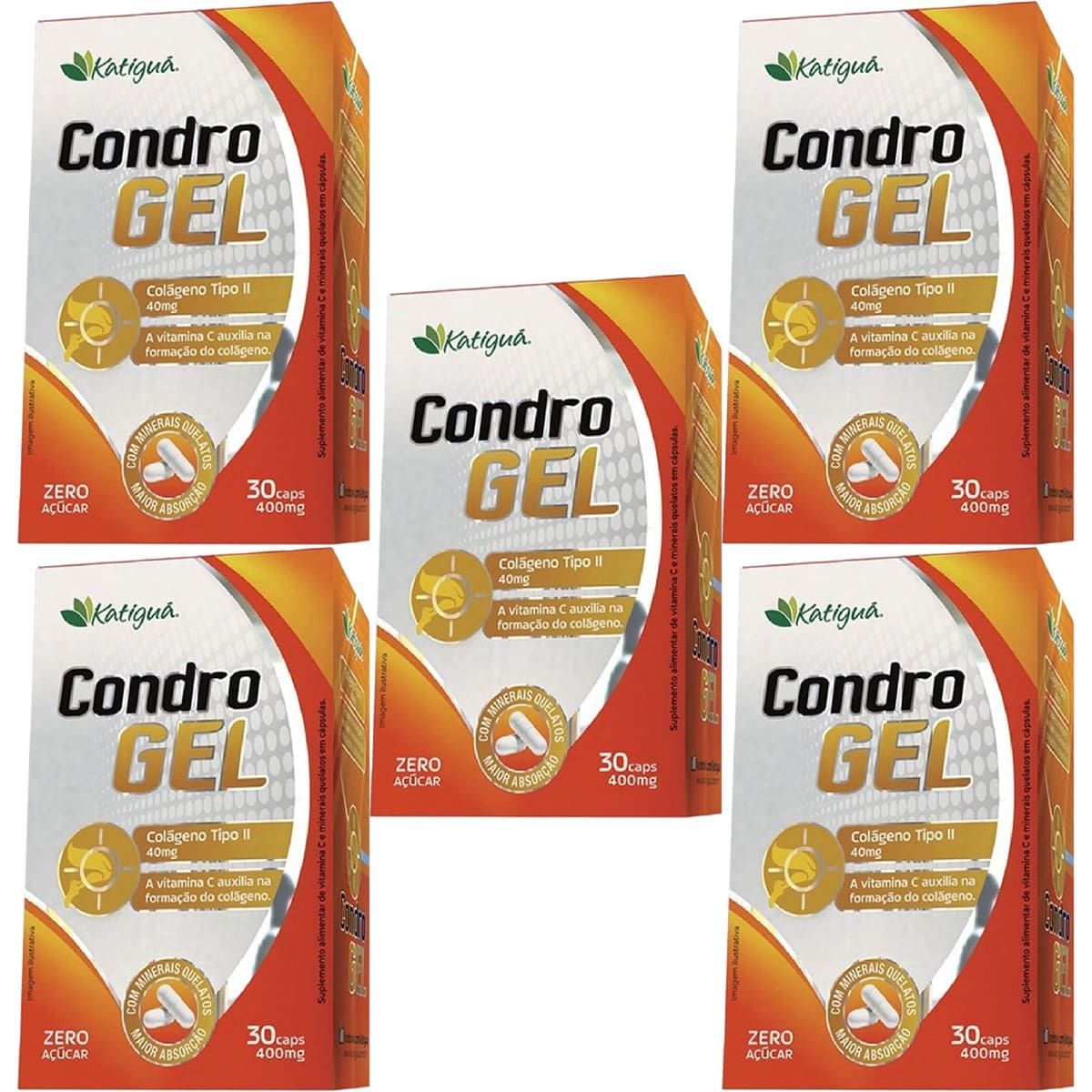 Kit 5X Condrogel Col�geno Tipo II - 30 C�psulas - Katigu�