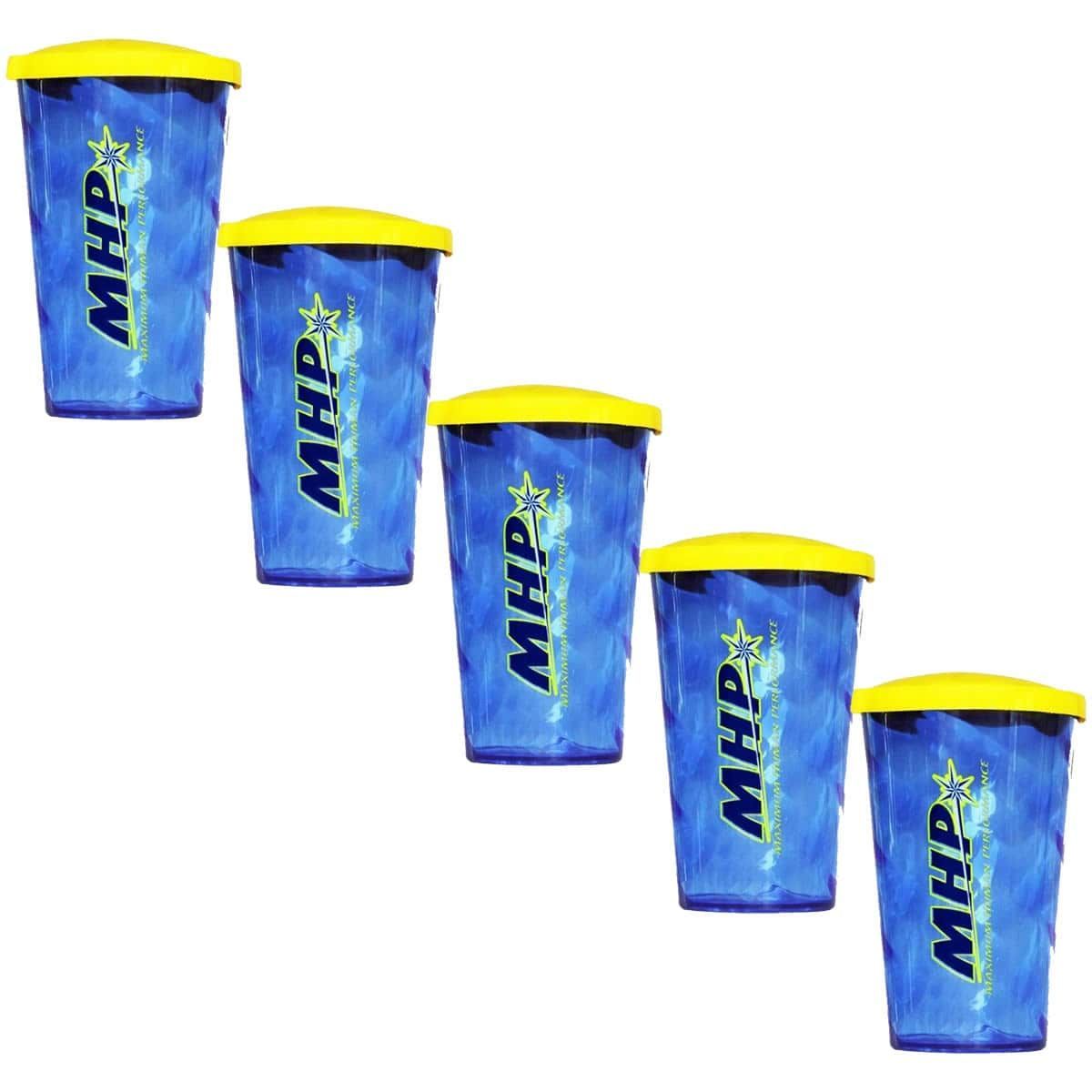 Kit 5X Copo com tampa - 600ml Azul - MHP