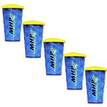 Kit 5X Copo com tampa - 600ml Azul - MHP