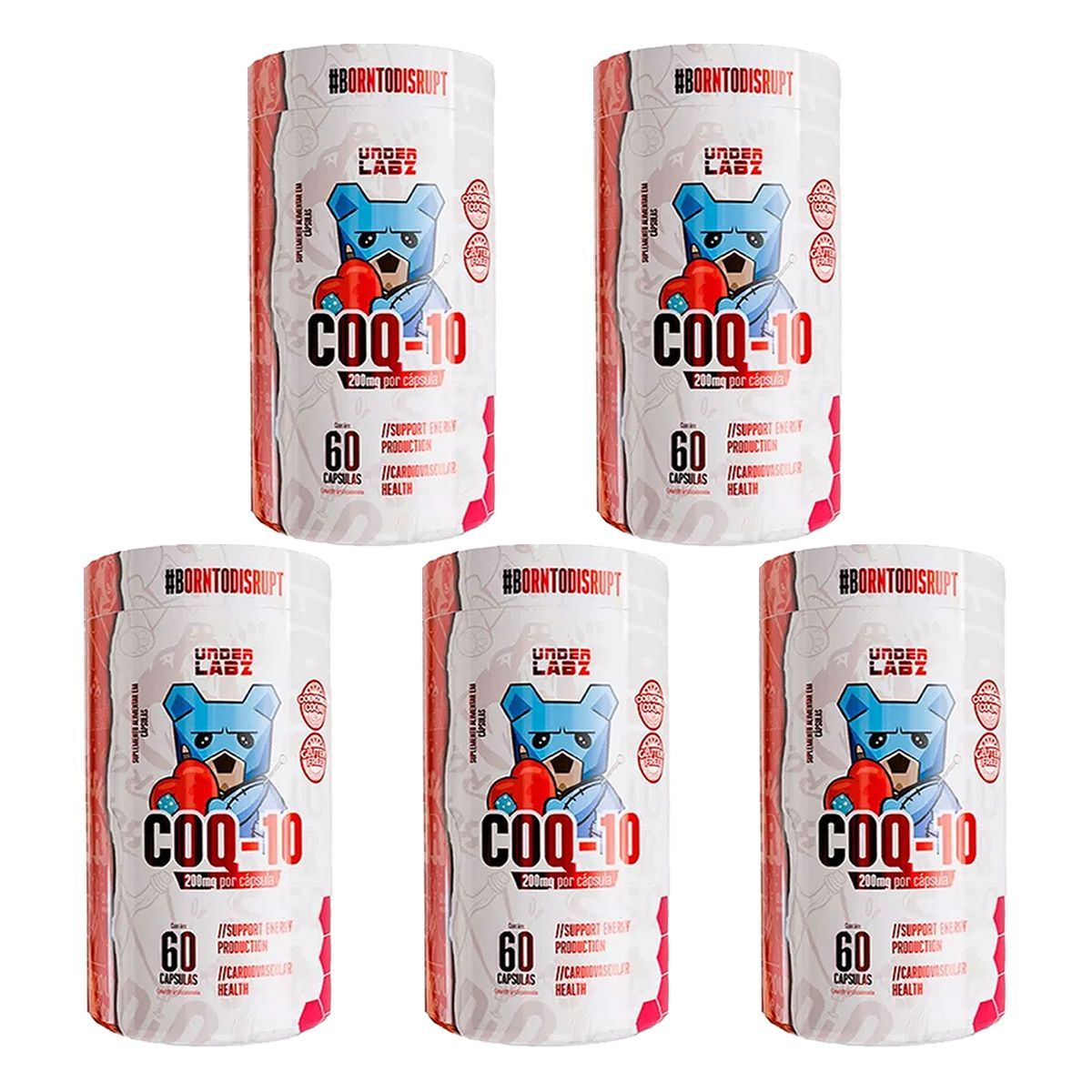 Kit 5X Coq-10 200mg - 60 C�psulas - Under Labz