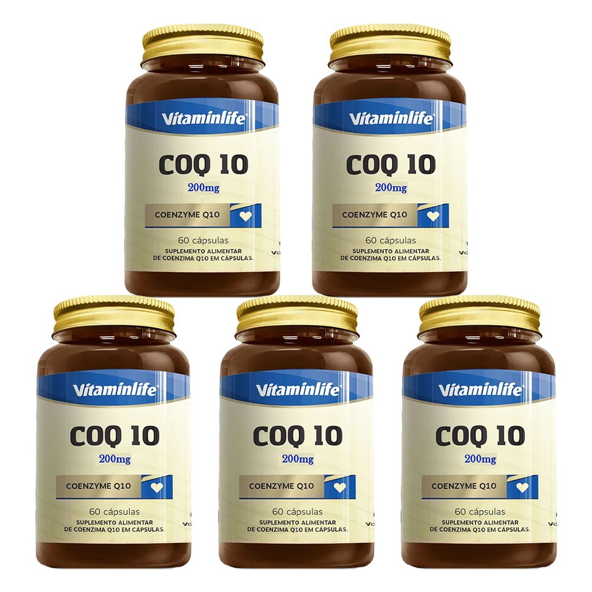 Kit 5X COQ 10 200mg - 60 C�psulas - VitaminLife