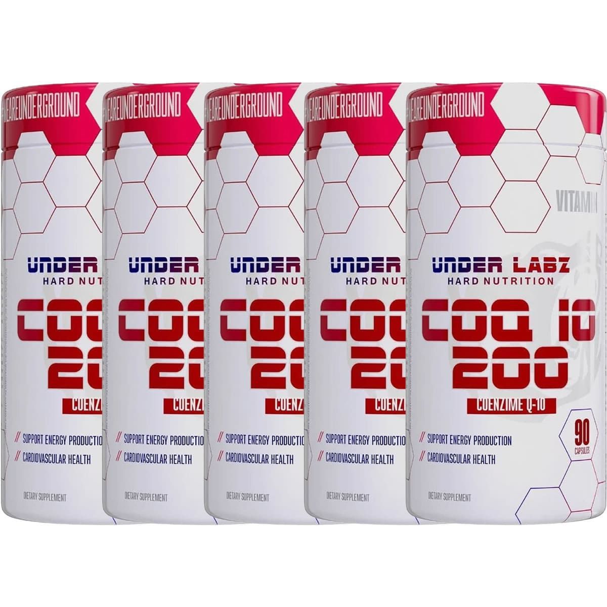 Kit 5X Coq-10 200mg - 90 C�psulas - Under Labz