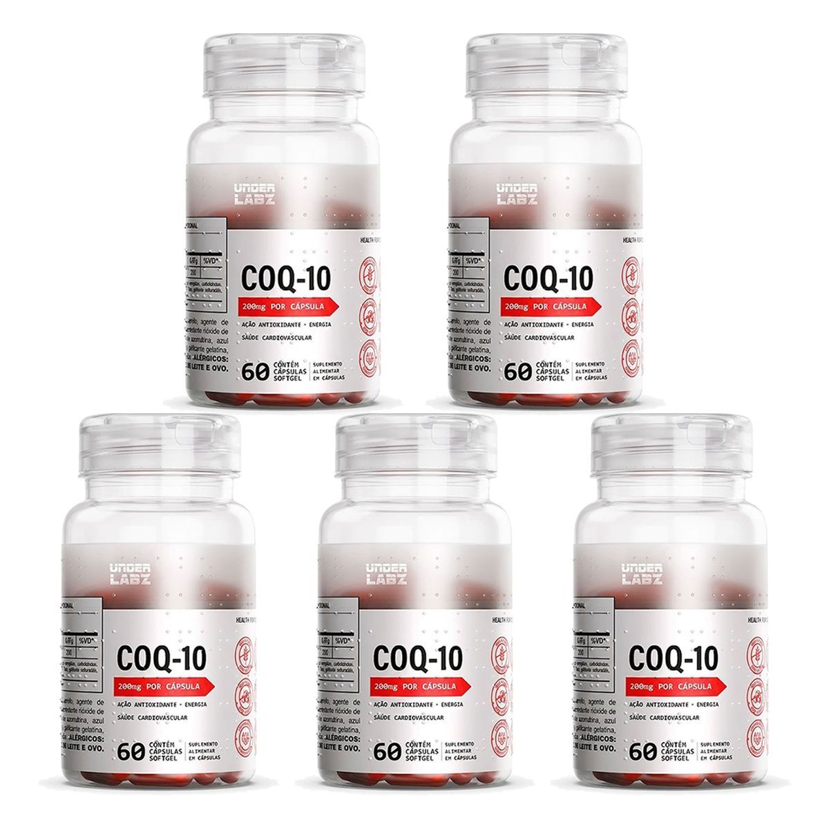 Kit 5X Coq-10 - 60 C�psulas - Under Labz