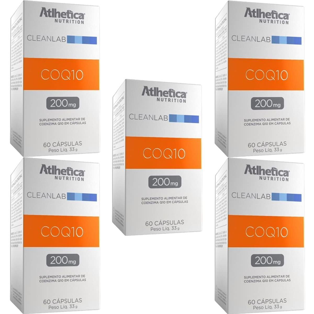Kit 5X COQ10 200mg - 60 C�psulas - Atlhetica Nutrition