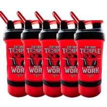 Kit 5X Coqueteleira 2 Doses - 450 ml Vermelha - IntegralM�dica